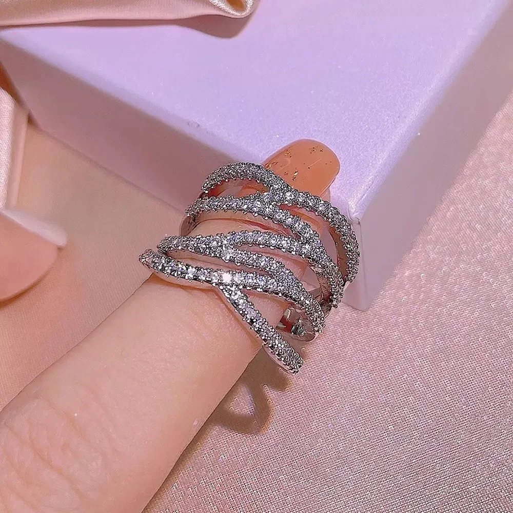 *New 925 Multi Layer Infinity Twining Ring